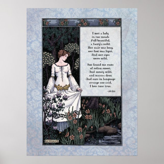 Poster Keats "La Belle Dame" Victorian Art Poetry 18x24 (Devant)