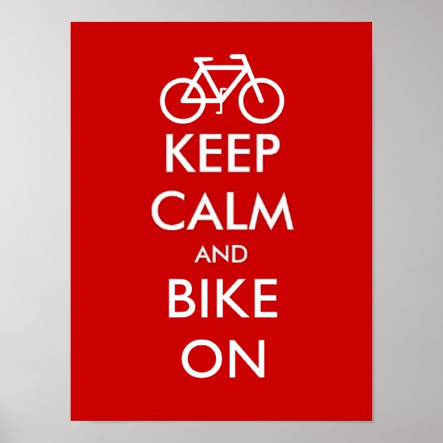 Poster Keep calm and bike on (Devant)