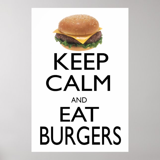 Poster Keep Calm and Eat Burgers (Devant)