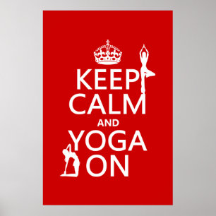 Poster Keep Calm and Yoga On (customize colors)