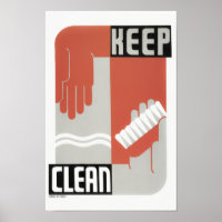 Keep Clean - Healthcare WPA Print - Vers 1937