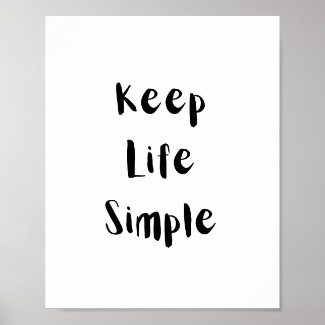 Poster Keep Life Simple Motivational Quote (Devant)