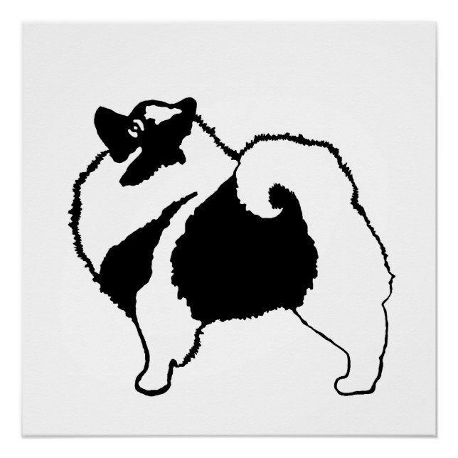 Poster Keeshond Graphics - Cute Original Chig Art (Devant)