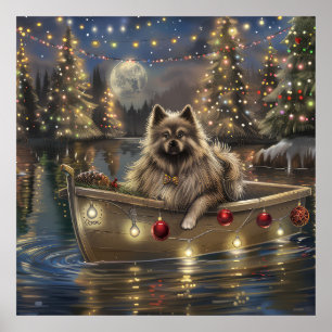 Poster Keeshond Noël Festive Voyage