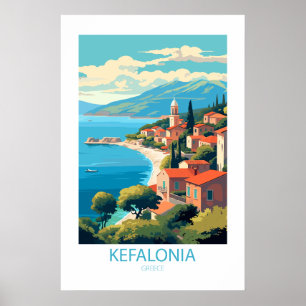 Poster Kefalonia Grèce célèbres lieux de voyage