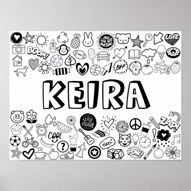 Poster 'KEIRA' Couleur-it-Yourself Outline Design (Devant)