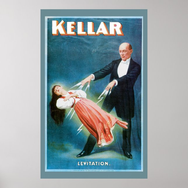 Poster Kellar ~ Lévitation Magicien Magicien Vintage Magi (Devant)