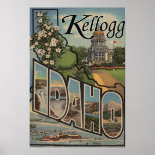 Poster Kellogg, Idaho - Scènes de grandes lettres