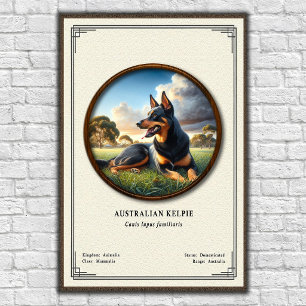 Poster Kelpie australien  Série de zoologie
