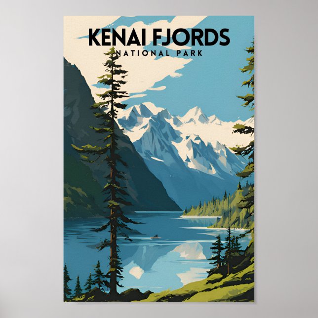 Poster Kenai Fjords National Park Travel PS (Devant)