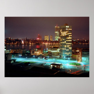 Poster Kendall Carré et Boston Skyline, 1967