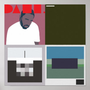 Poster kendrick discographie pochette minimale