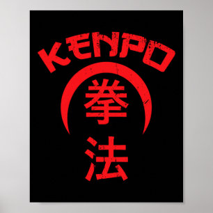 Poster Kenpo Karate Design Japonais Lettres Art Martial