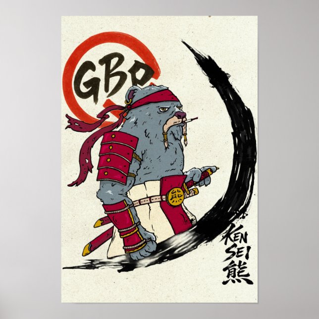 Poster Kensei Bear Scroll (Devant)