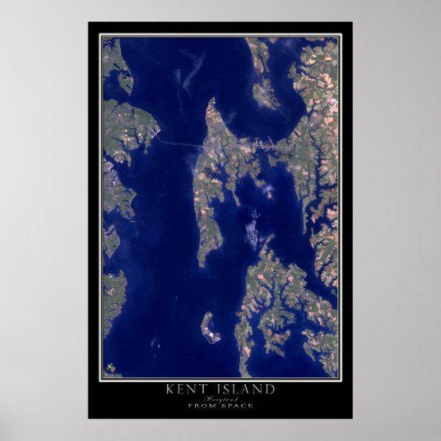 Poster Kent Island Maryland De L'Espace Carte Satellite (Devant)