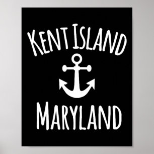 Poster Kent Island Maryland nautique côtier bateau voile