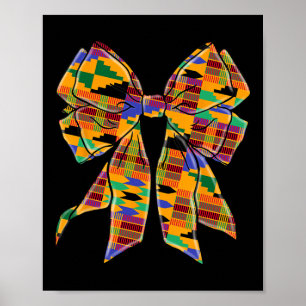 Poster Kente Coquette Bow Black History Mois African Ame