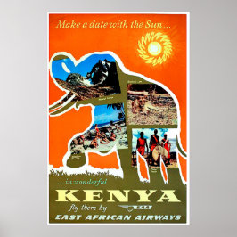 Poster Kenya, Afrique, faire un rendez-vous avec le solei
