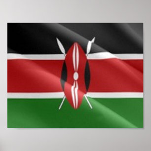 Poster Kenya - Waving Flag -