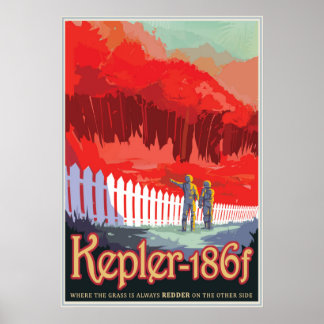 Poster Kepler-186 f - Là où l'herbe est toujours Redder