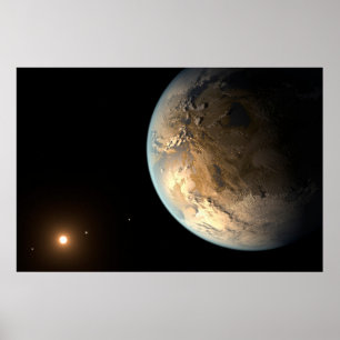 Poster Kepler-186f Orbitant Une Étoile Éloignée.