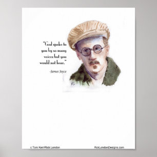 Poster Kerr/Londres James Joyce et la citation "God Spoke
