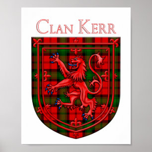 Poster Kerr Tartan Scottish Plaid Lion Rampant