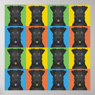 Poster Kerry Blue Terrier Dog Dessin-Art Pop