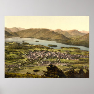 Poster Keswick II, Derwentwater, secteur de lac,