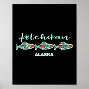 Poster Ketchikan capitale de la pêche au saumon d'art aut