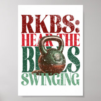 Poster Kettlebell Swings Fun Noël Version Fitness