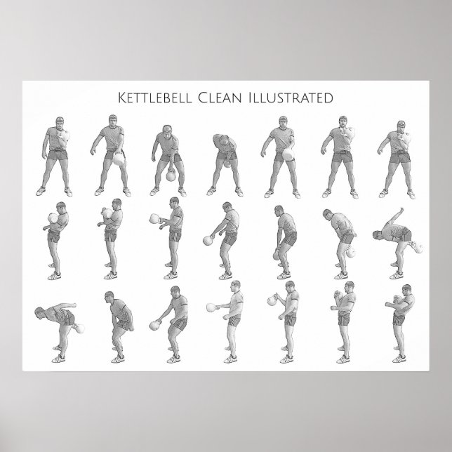 Poster Kettlebell Un Bras Propre (Devant)