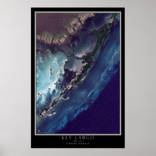 Poster Key Largo Floride De L'Espace Carte Satellite