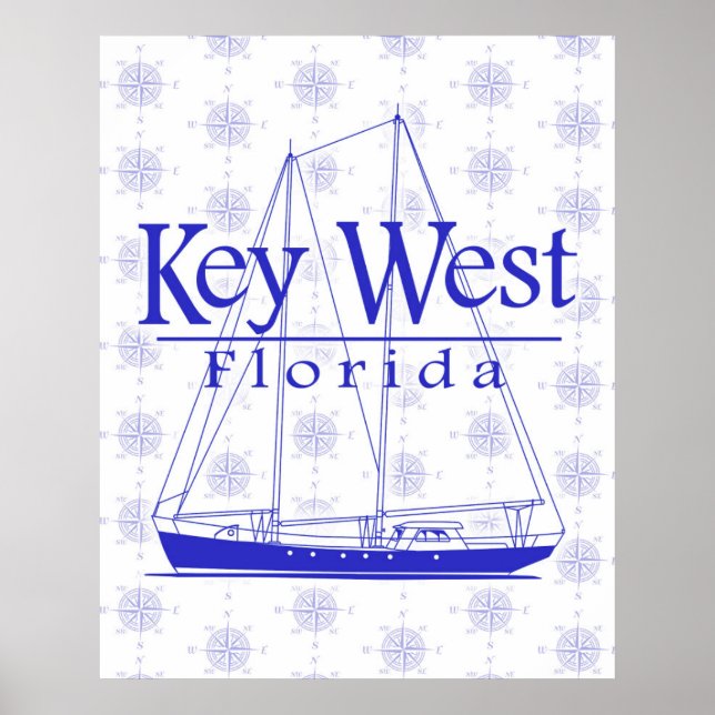 Poster Key West Florida Sailing (Devant)