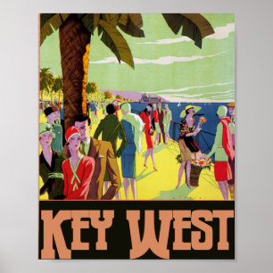 Poster Key West Florida Travel Vintage oeuvre d'art