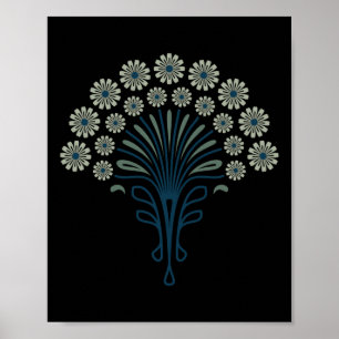 Poster Kf 0358 E - Daisies rétro Vintages les années 70 P