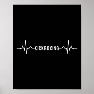Poster Kick-boxing Battement de cœur Kickboxing Boxe Pion