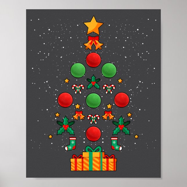 Poster Kickball Team Christmas Tree Xmas  (Devant)