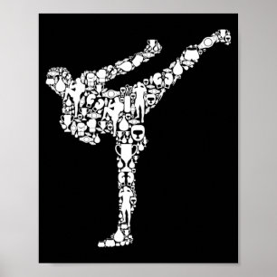Poster Kickboxing Kickboxer Karaté Garçons Enfants Hommes