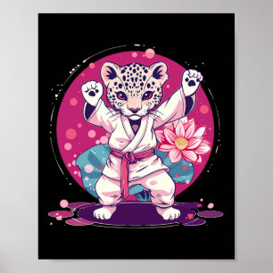 Poster Kickboxing Léopard Taekwondo Karaté Mma Arts Marti