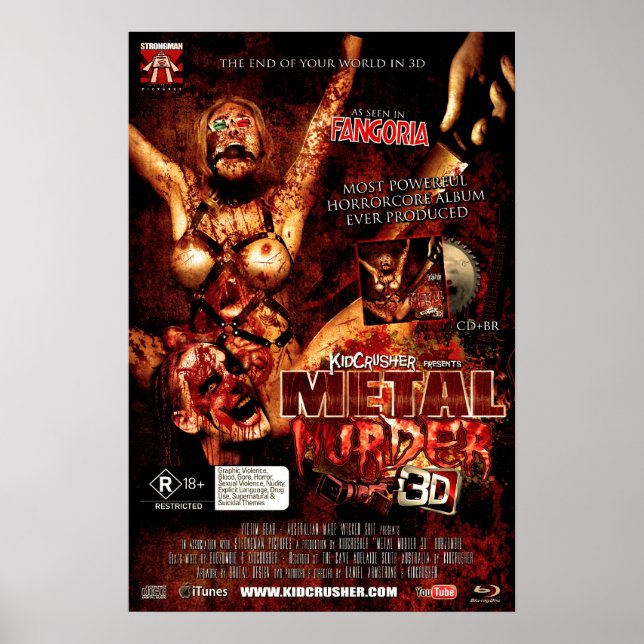 Poster KidCrusher - Métal Meurtre 3D (16x24) (Devant)