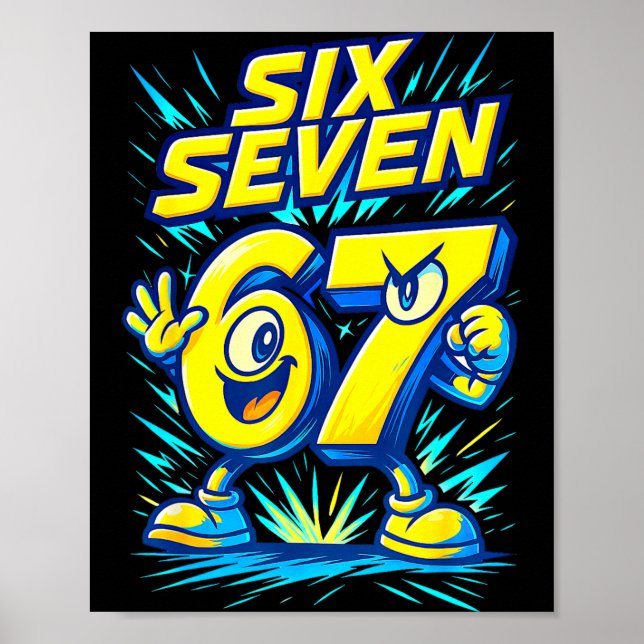 Poster Kids 67 Six Seven Italian Brainrot 6 7 Funny Meme  (Devant)