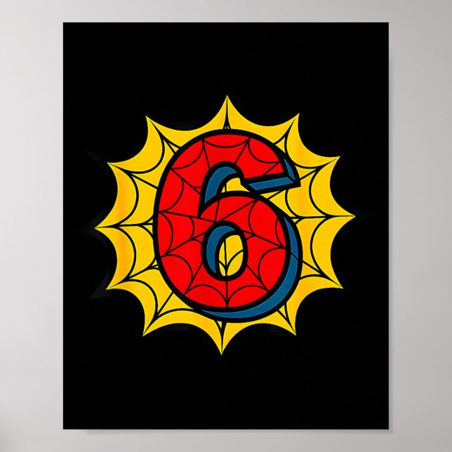 Poster Kids 6th Birthday Sder Theme Party 6 Year Old Boys (Devant)