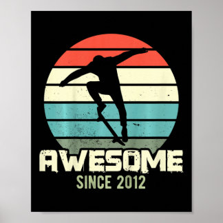 Poster Kids Awesome Since 2012 - 9th Birthday Boy Skatebo