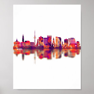 Poster Kiel Allemagne Skyline