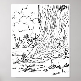 Poster - Kies unter einem Baum