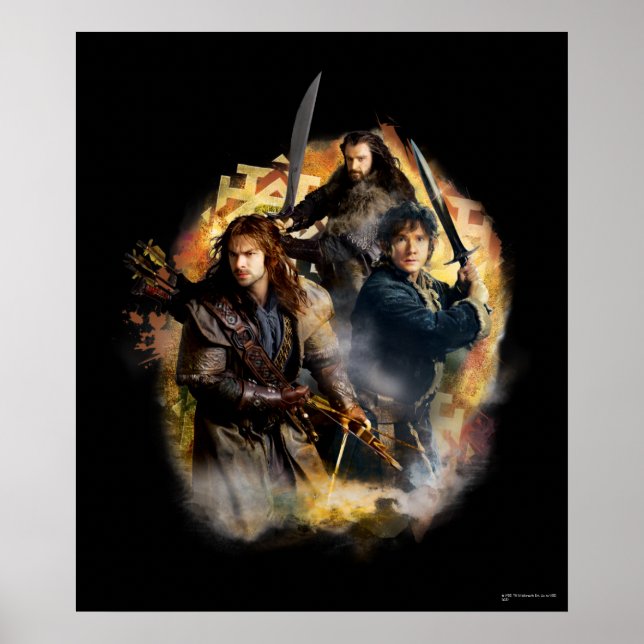 Poster Kili, BILBO BAGGINS™, & THORIN OAKENSHIELD™ Art (Devant)