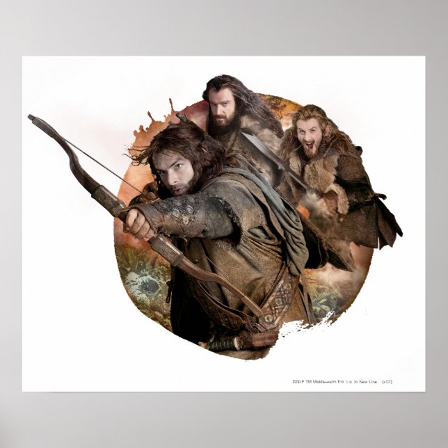 Poster Kili, THORIN OAKENSHIELD™ et Fili (Devant)