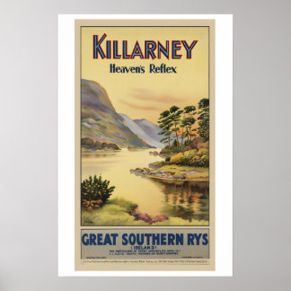 Poster Killarney Heaven's Park Ireland Vintage Travel