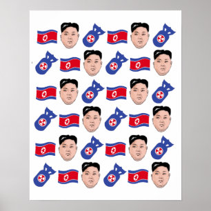 Poster Kim Jong Un Motif -
